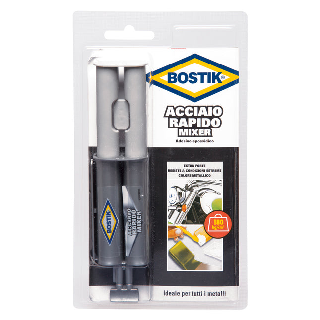 UHU BOSTIK ACCIAIO RAPIDO MIXER ADESIVO EPOSSIDICO BICOMPONENTE ML24
