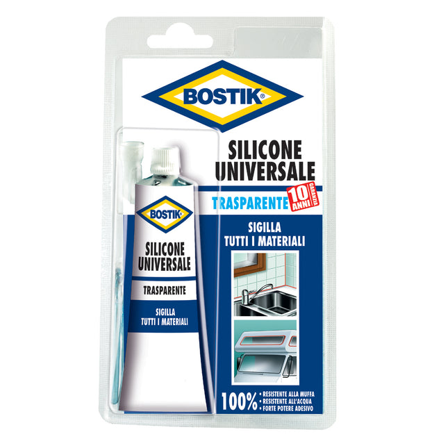 UHU BOSTIK SILICONE UNIVERSALE ACETICO COLORE TRASPARENTE