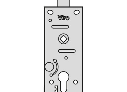 VIRO SERRATURA CORAZZABILE PER PORTE BASCULANTI SERIE 8252.1A 1 IN ALTO