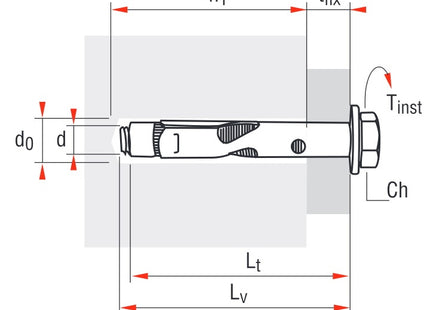 VORPA TASSELLO VHS C 12/45-100 IN ACCIAIO CON VITE TE 8.8