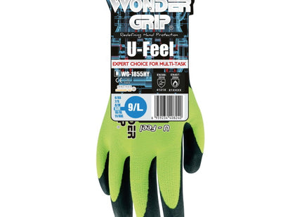 WONDER GRIP GUANTI MOD. WG-1855HY U-FEEL COLORE GIALLO FLUO/NERO