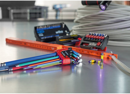 WIHA SERIE DI 9 CHIAVI A TESTA SFERICA ESAGONALE COLORATE ERGOSTAR