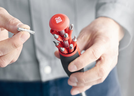 WIHA PORTAINSERTI BITS LIFTUP 26ONE COMPLETO DI 13 INSERTI DOPPI DA 1/4"